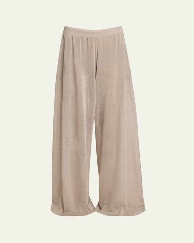 Flowy Silk Linen Knit Pants